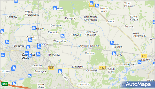 mapa Gajewniki-Kolonia, Gajewniki-Kolonia na mapie Targeo