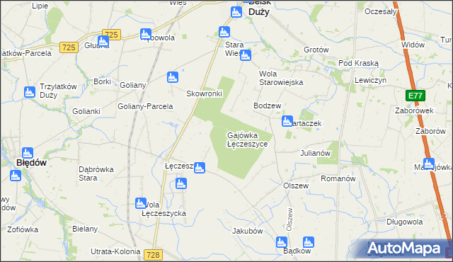 mapa Gajówka Łęczeszyce, Gajówka Łęczeszyce na mapie Targeo