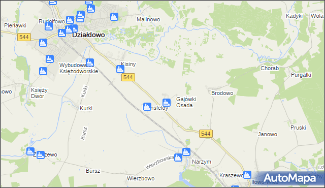 mapa Gajówki, Gajówki na mapie Targeo