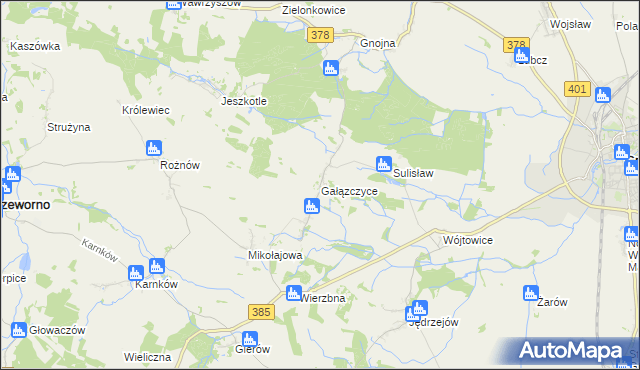 mapa Gałązczyce, Gałązczyce na mapie Targeo