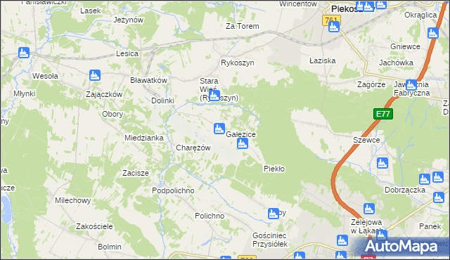 mapa Gałęzice, Gałęzice na mapie Targeo