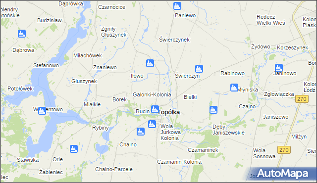 mapa Galonki gmina Topólka, Galonki gmina Topólka na mapie Targeo