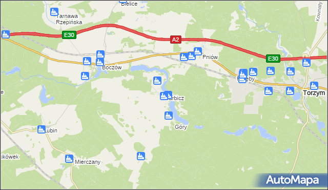 mapa Garbicz, Garbicz na mapie Targeo