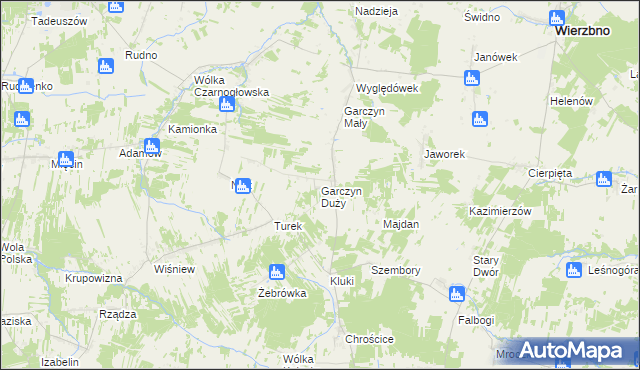 mapa Garczyn Duży, Garczyn Duży na mapie Targeo