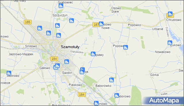 mapa Gąsawy, Gąsawy na mapie Targeo