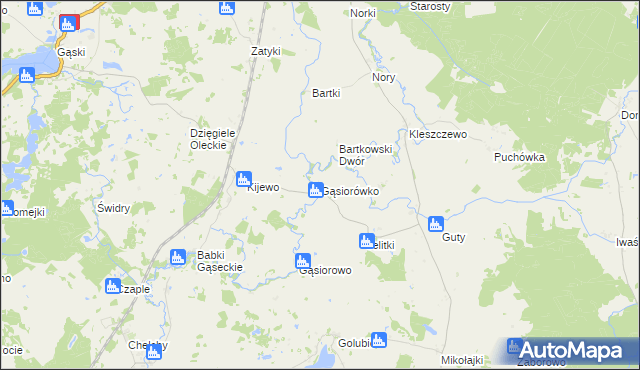 mapa Gąsiorówko, Gąsiorówko na mapie Targeo