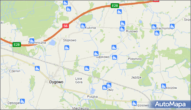 mapa Gąskowo, Gąskowo na mapie Targeo