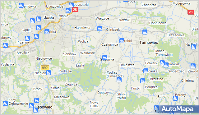 mapa Gąsówka, Gąsówka na mapie Targeo