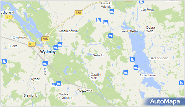 mapa Gębałki, Gębałki na mapie Targeo