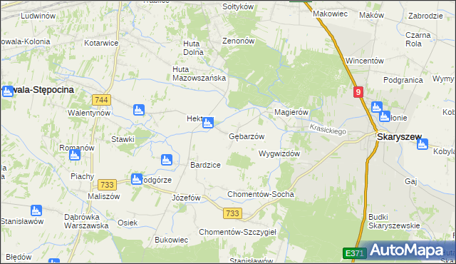 mapa Gębarzów, Gębarzów na mapie Targeo