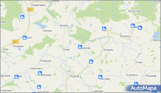 mapa Giślinek, Giślinek na mapie Targeo