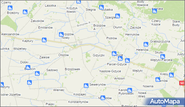 mapa Giżyczki, Giżyczki na mapie Targeo