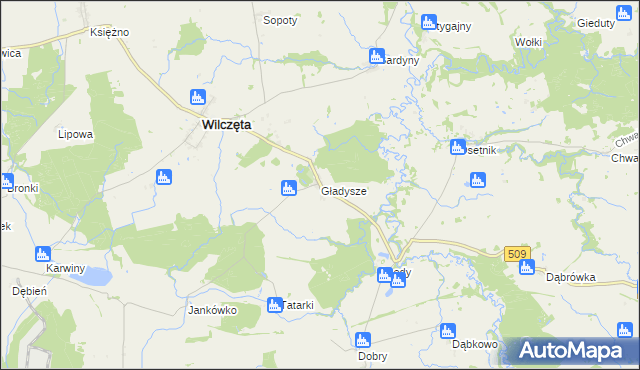 mapa Gładysze, Gładysze na mapie Targeo