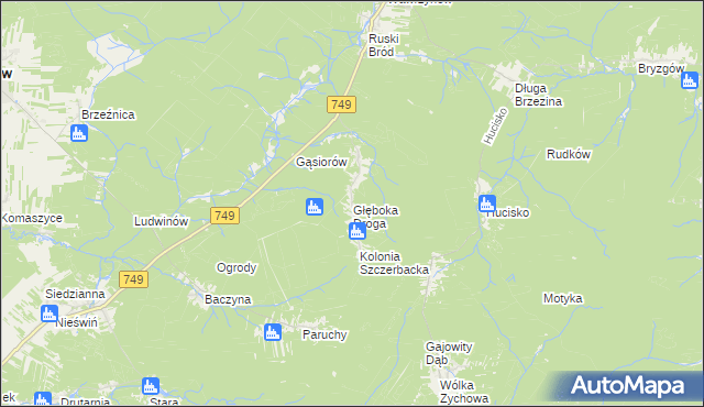 mapa Głęboka Droga, Głęboka Droga na mapie Targeo