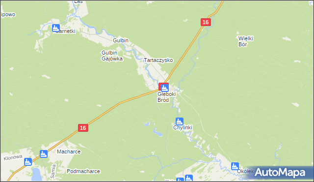 mapa Głęboki Bród, Głęboki Bród na mapie Targeo