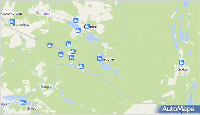 mapa Głębokie gmina Bytnica, Głębokie gmina Bytnica na mapie Targeo