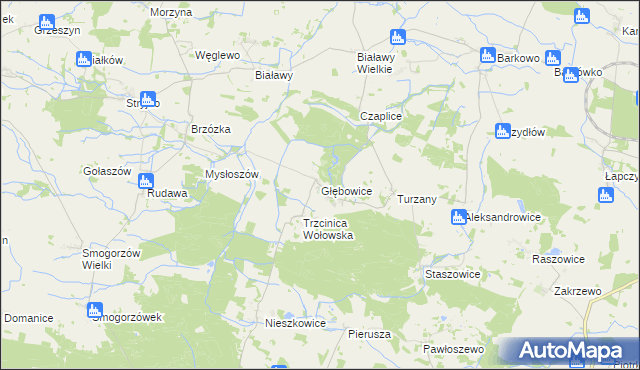 mapa Głębowice gmina Wińsko, Głębowice gmina Wińsko na mapie Targeo