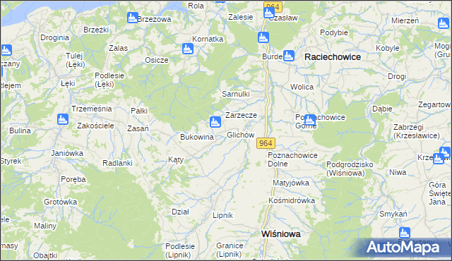 mapa Glichów, Glichów na mapie Targeo