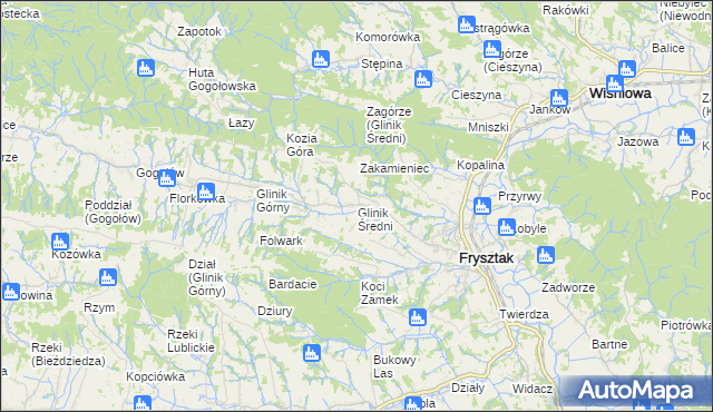 mapa Glinik Średni, Glinik Średni na mapie Targeo