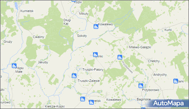 mapa Glinki gmina Kolno, Glinki gmina Kolno na mapie Targeo