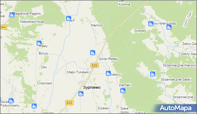 mapa Glinki-Rafały, Glinki-Rafały na mapie Targeo