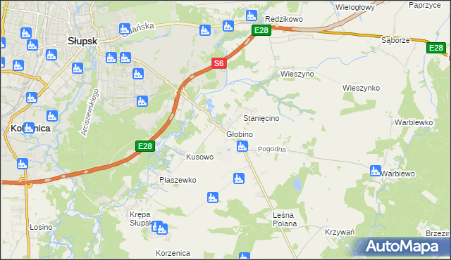 mapa Głobino, Głobino na mapie Targeo