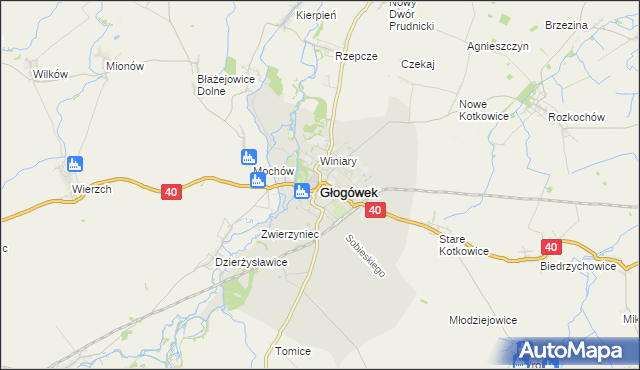 mapa Głogówek, Głogówek na mapie Targeo