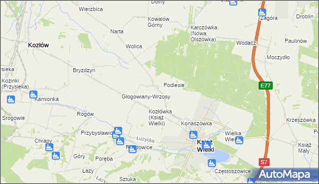mapa Głogowiany-Stara Wieś, Głogowiany-Stara Wieś na mapie Targeo