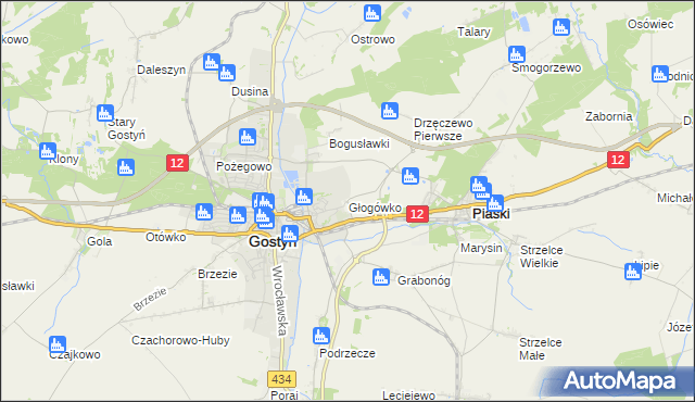 mapa Głogówko gmina Piaski, Głogówko gmina Piaski na mapie Targeo