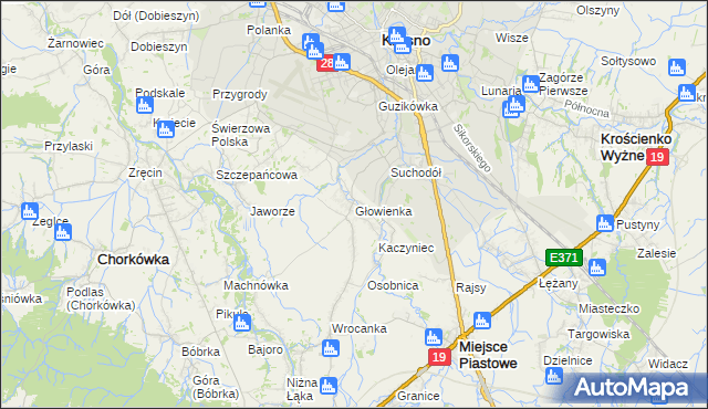 mapa Głowienka, Głowienka na mapie Targeo