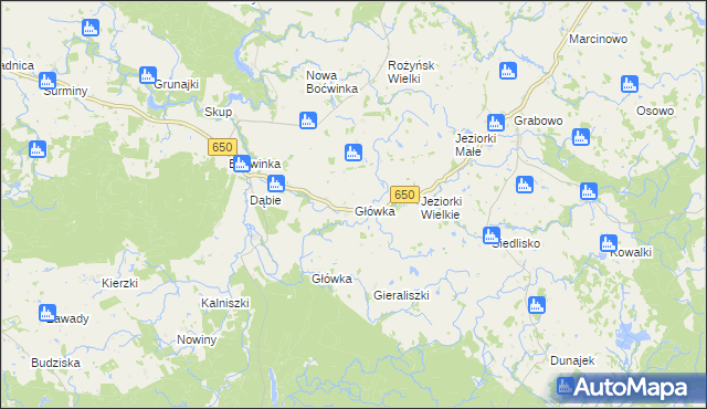 mapa Główka gmina Gołdap, Główka gmina Gołdap na mapie Targeo