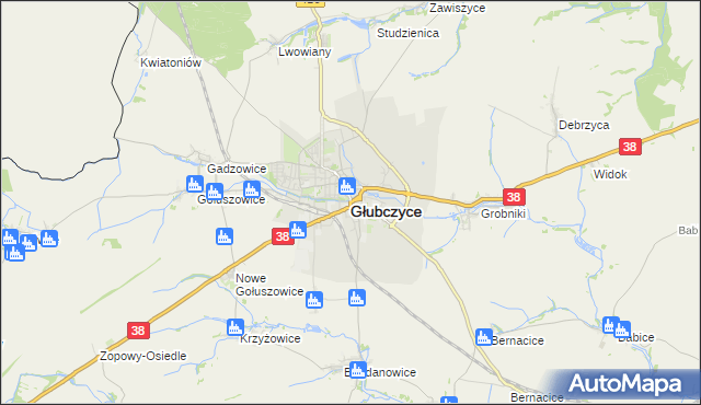 mapa Głubczyce, Głubczyce na mapie Targeo