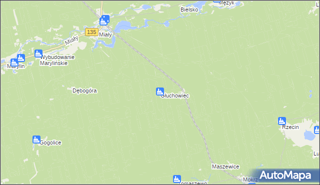 mapa Głuchowiec, Głuchowiec na mapie Targeo