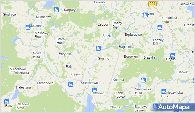 mapa Głusino, Głusino na mapie Targeo
