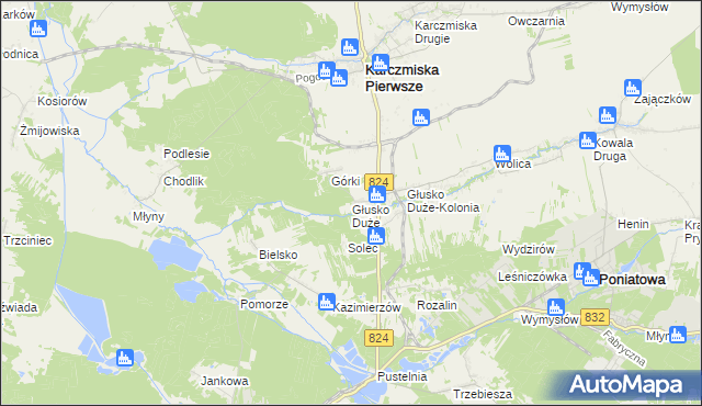 mapa Głusko Duże, Głusko Duże na mapie Targeo