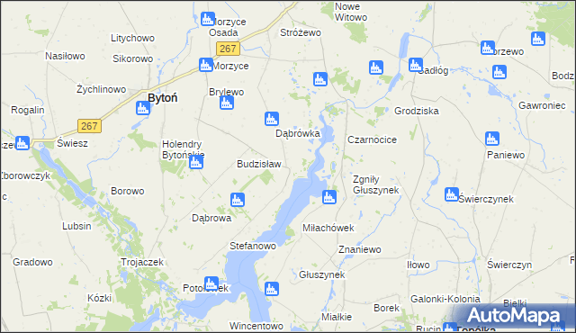 mapa Głuszyn gmina Bytoń, Głuszyn gmina Bytoń na mapie Targeo