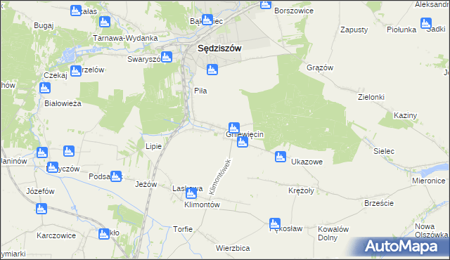 mapa Gniewięcin, Gniewięcin na mapie Targeo