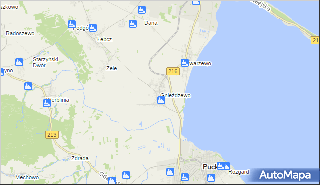 mapa Gnieżdżewo, Gnieżdżewo na mapie Targeo