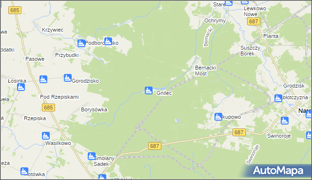 mapa Gnilec, Gnilec na mapie Targeo