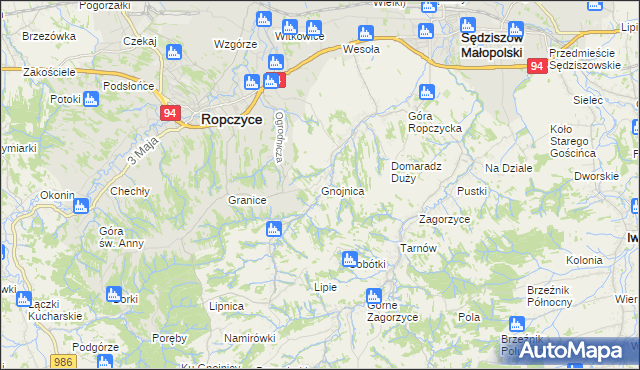 mapa Gnojnica, Gnojnica na mapie Targeo