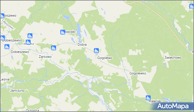 mapa Gogolewo gmina Dębnica Kaszubska, Gogolewo gmina Dębnica Kaszubska na mapie Targeo