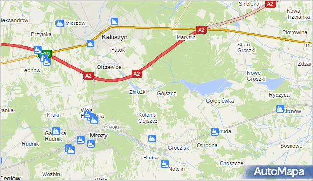 mapa Gójszcz, Gójszcz na mapie Targeo