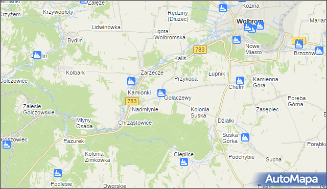 mapa Gołaczewy, Gołaczewy na mapie Targeo