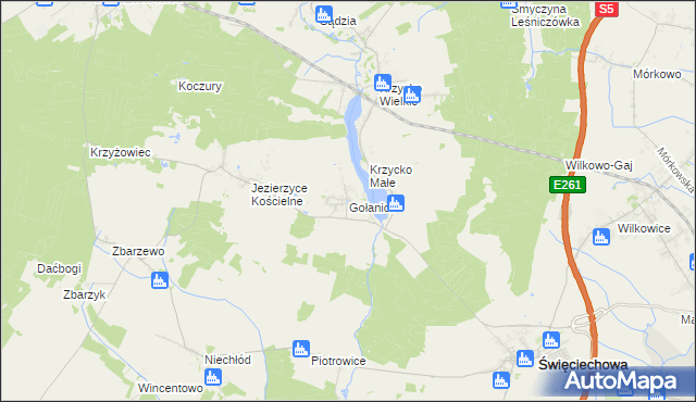 mapa Gołanice, Gołanice na mapie Targeo