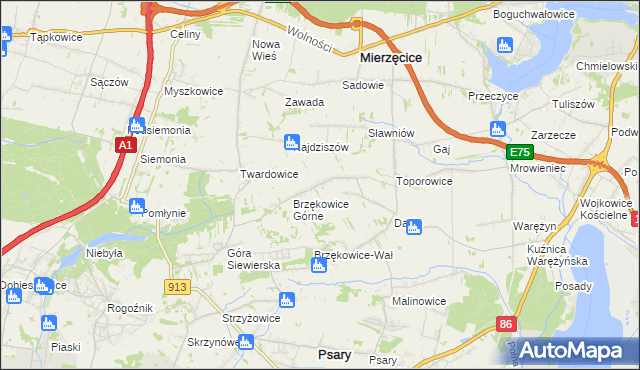 mapa Goląsza Górna, Goląsza Górna na mapie Targeo