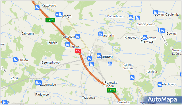 mapa Gołaszyn gmina Bojanowo, Gołaszyn gmina Bojanowo na mapie Targeo