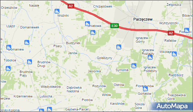 mapa Gołaszyny, Gołaszyny na mapie Targeo