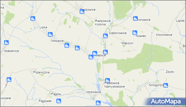 mapa Gołębice, Gołębice na mapie Targeo