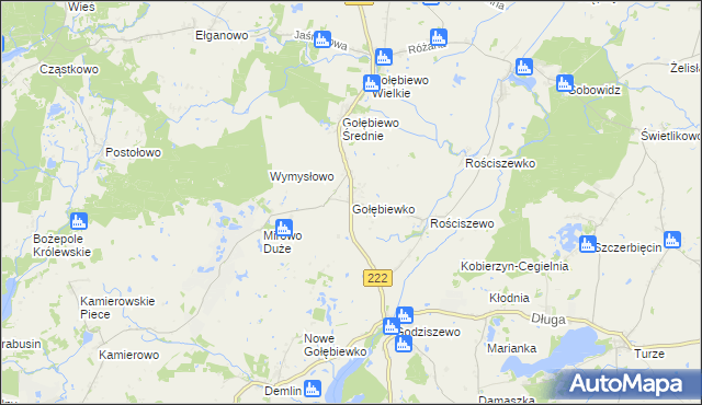 mapa Gołębiewko gmina Trąbki Wielkie, Gołębiewko gmina Trąbki Wielkie na mapie Targeo