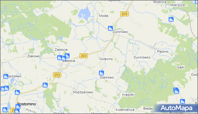 mapa Golęcino, Golęcino na mapie Targeo